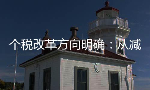 个税改革方向明确：从减税转向调节收入分配